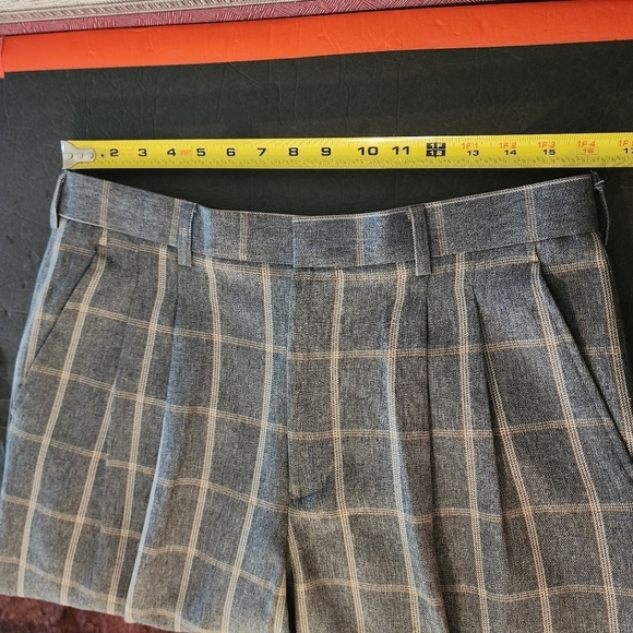 💕5 For $20 Vittorio St. Angelo Gray Checkered Trouser Dress Pants Mens 34/32 - Picture 6 of 8